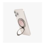 UNIQ GripFit 360* Rotatable RingStand Magnetic Leatherette Grip and Aluminium RingStand POP.GRIP.STAND - Blush Pink - تصویر 2