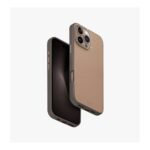 UNIQ Lyden iPhone 16 Pro Max DUO Series Protective Vegan Leather Case With Aluminum Camera Bazel 2.5m Drop Test - Natural Flint Grey