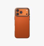 UNIQ Lyden iPhone 17 Pro Max DUO Series Sleek Leatherette Case With Reinforced Aluminum Camera Bezel 2.5m SGS Drop Test - Flame Orange/Flint Grey - تصویر 2
