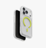 UNIQ iPhone 17 Pro Case Combat Active with 3-Tire Shocksorb Bumper - Rugged Protective Case with Triple-Layer Impact Shield - Glow in the Dark - Frost Clear/Lume-Lime